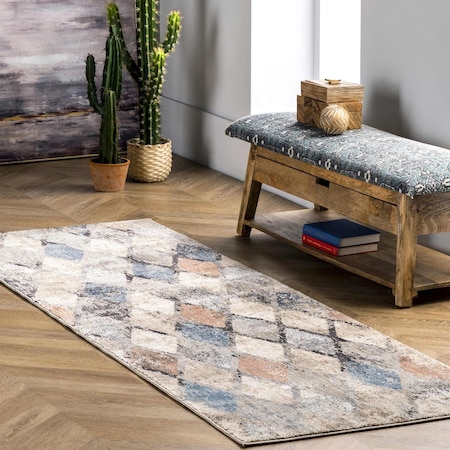 Nuloom Saoirse Distressed Trellis Area Rug 2ft 8in x 8ft MECS03A-2808